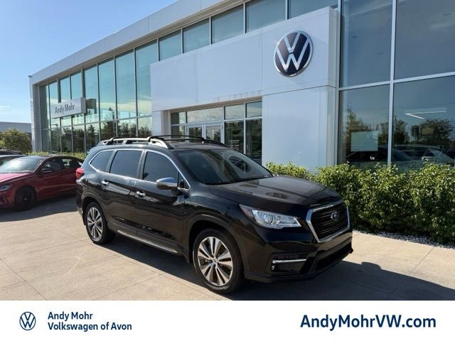 2020 Subaru Ascent Touring in Crystal Black Silica — front three-quarter view